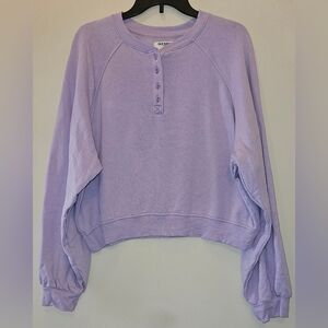 Old Navy Lavender Henley Women's Crewneck